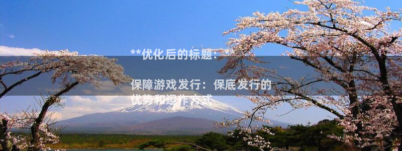 顺盈平台注册地址在哪查：**优化后的标题：**

保障游戏发行：保底发行的
优势和运作方式